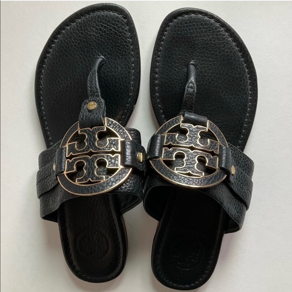 Tory Burch Black Leather Amanda Sandals - Picture 3 of 3